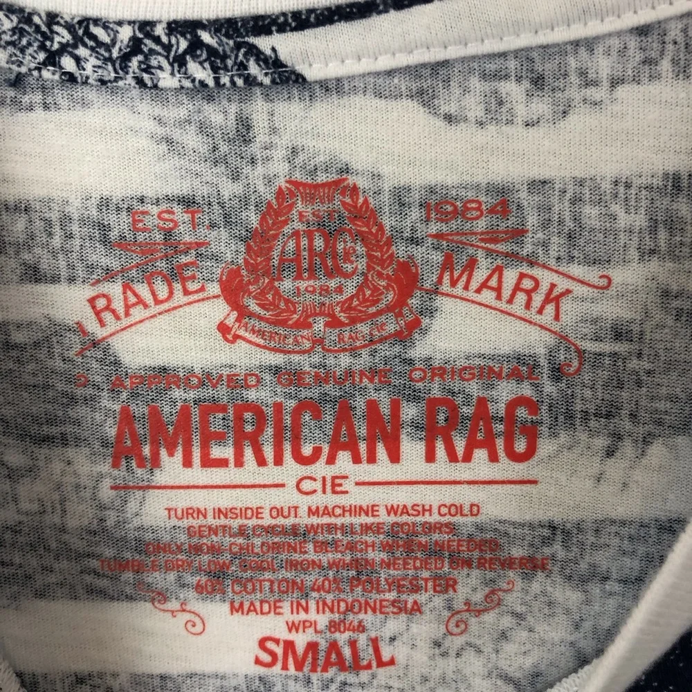 Unisex American Rag Stripe T Shirt - Picture 9 of 16